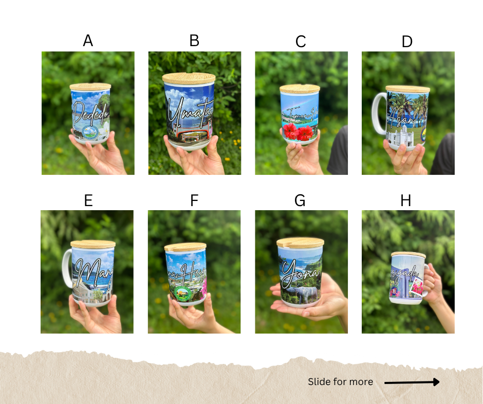 Villages of Guam sublimation coffee mugs with wood coaster