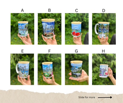 Villages of Guam sublimation coffee mugs with wood coaster