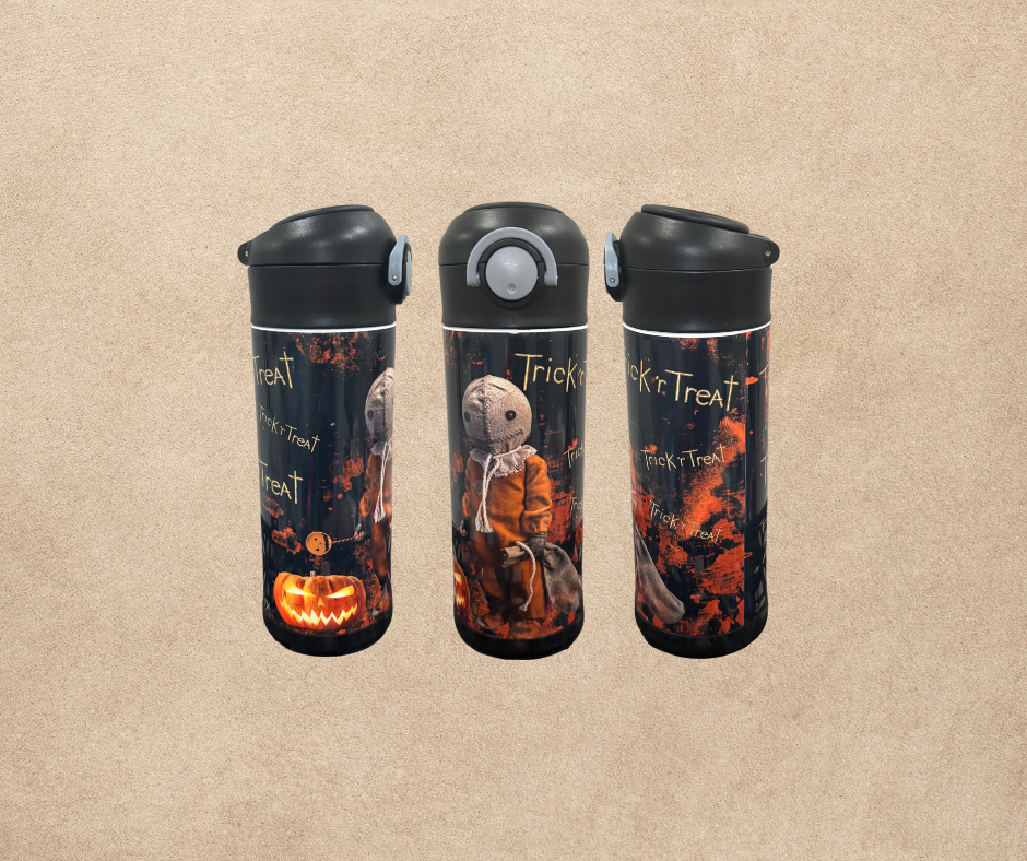 12oz Trick 'r Treat design kids sublimation tumbler, water bottle