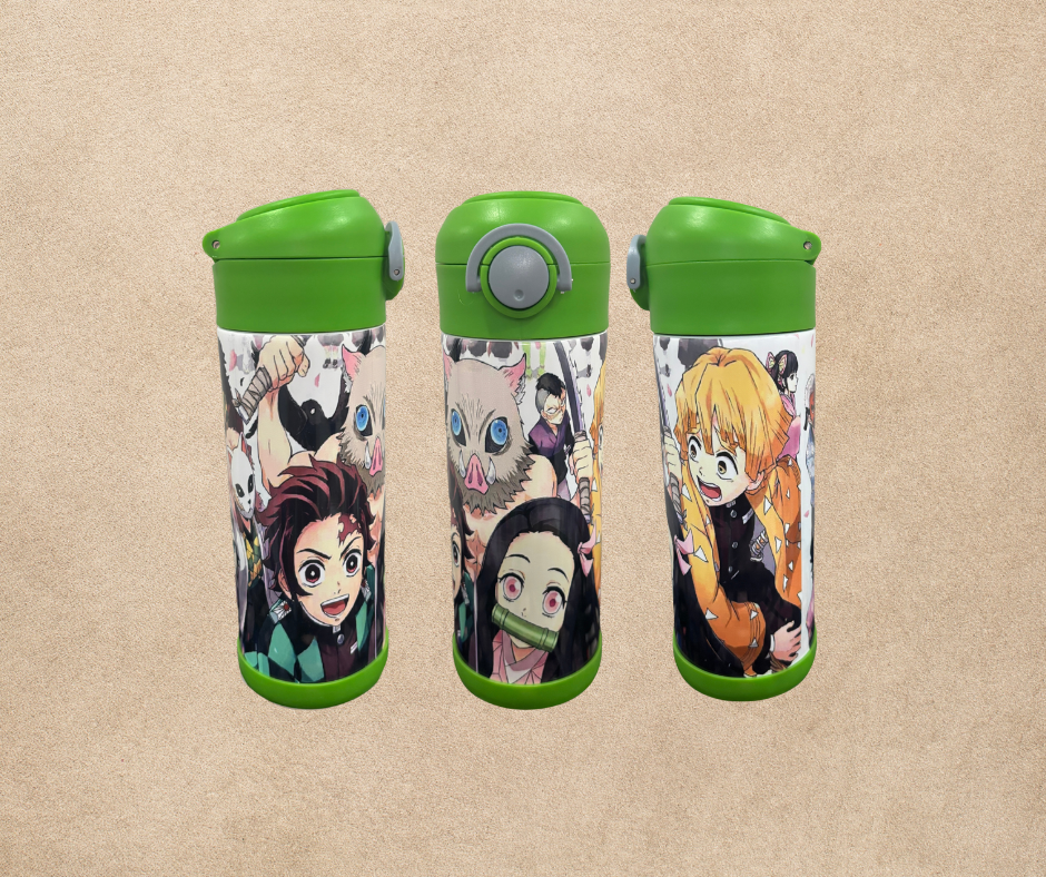 12oz Demon Slayer and friends design kids sublimation tumbler, water bottle