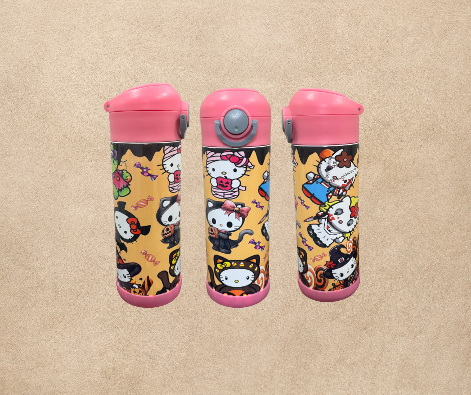 12oz Halloween Hello Kitty kids sublimation tumbler, water bottle