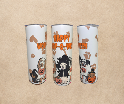 20oz Dogs Halloween glow in the dark tumbler