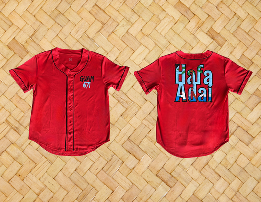 Hafa Adai - Kids Red Baseball Jersey
