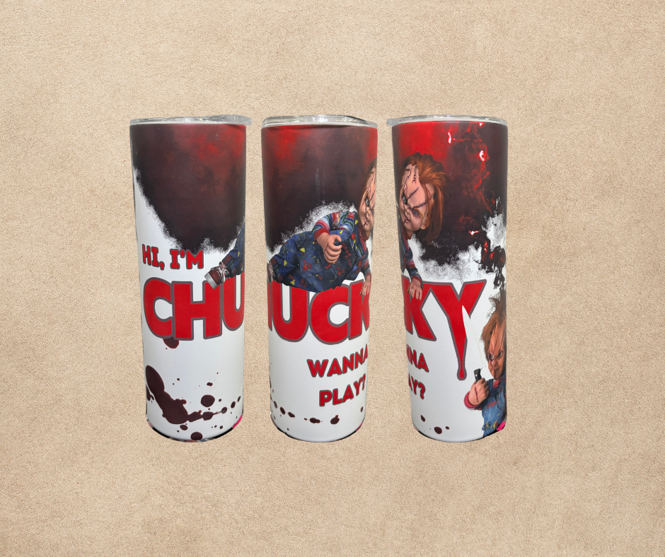 20oz Chucky Glow in the dark sublimation tumbler
