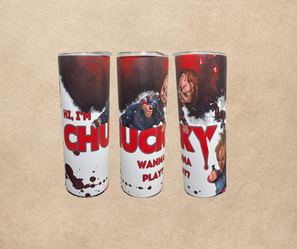 20oz Chucky Glow in the dark sublimation tumbler