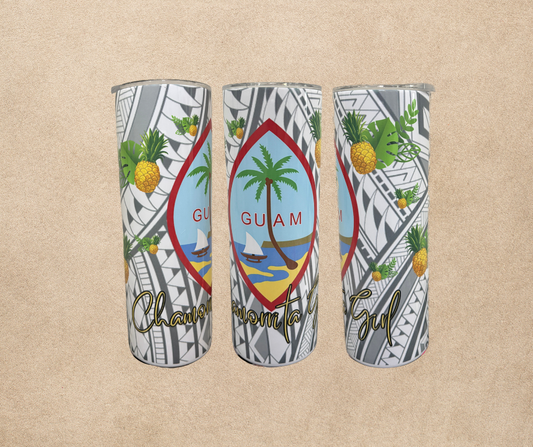 20oz Chamorrita Girl with Guam Seal sublimation tumbler