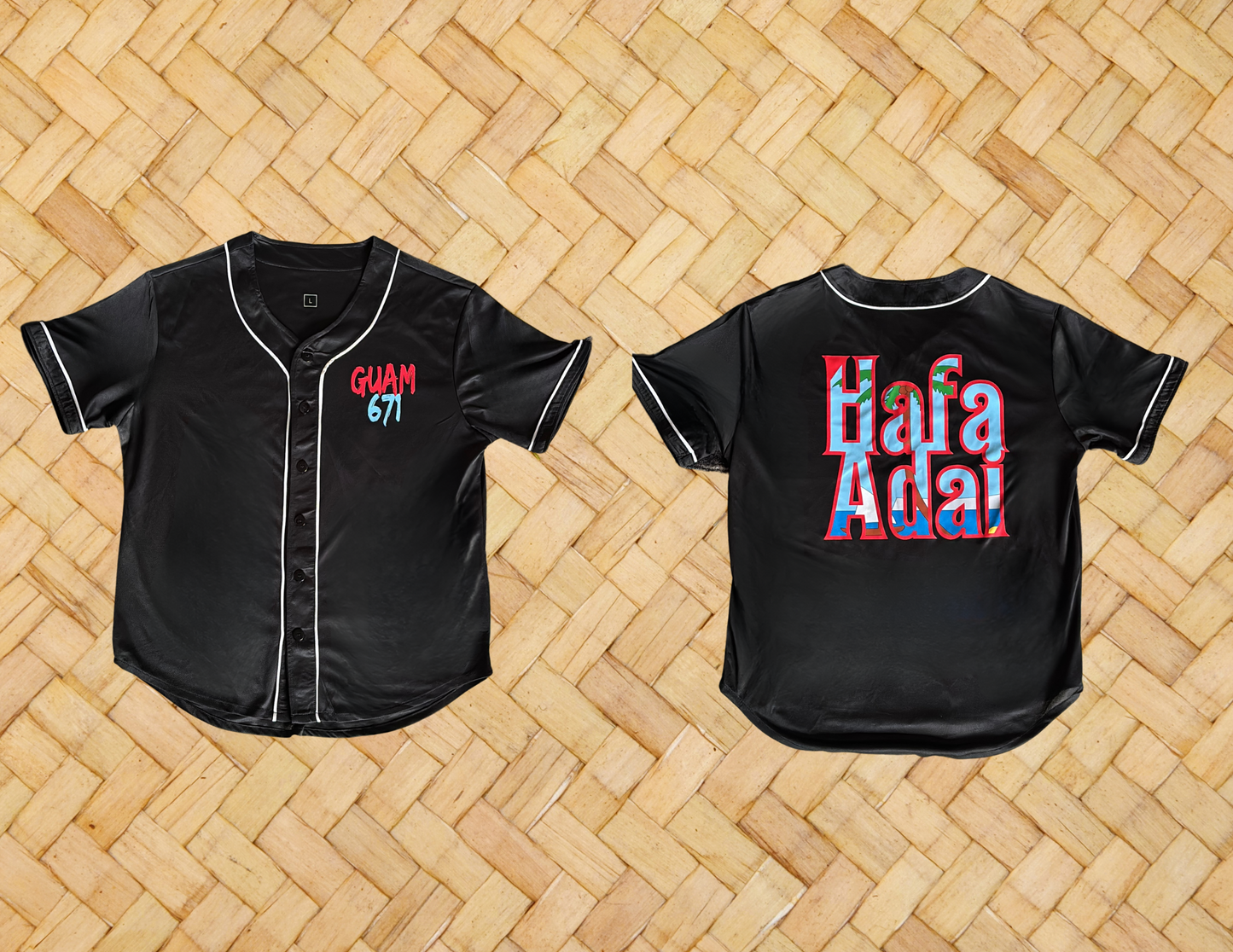 Hafa Adai - Kids Black Baseball Jersey