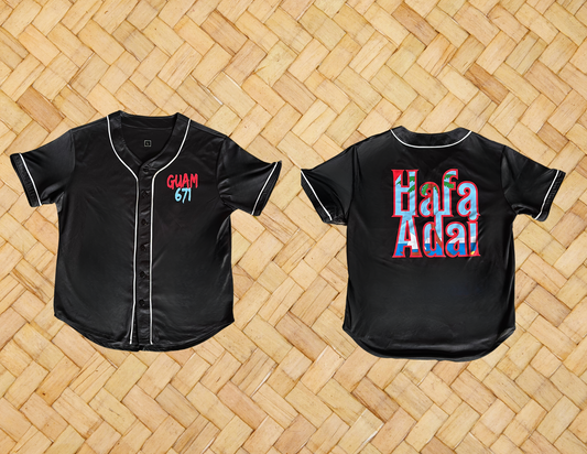 Hafa Adai - Kids Black Baseball Jersey