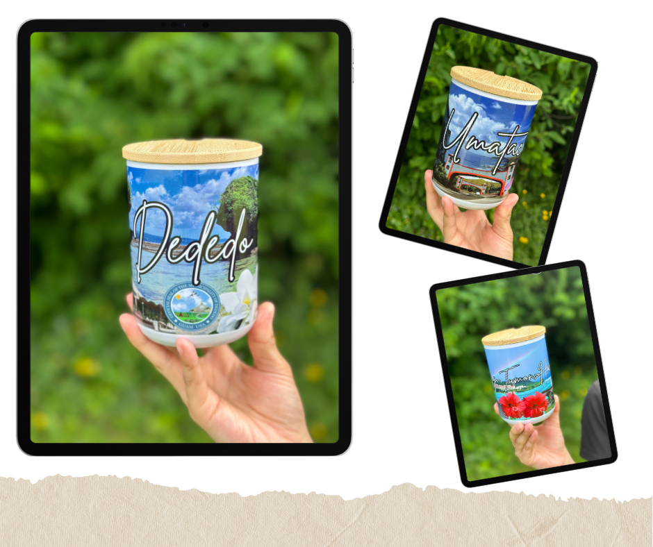 Villages of Guam sublimation coffee mugs with wood coaster