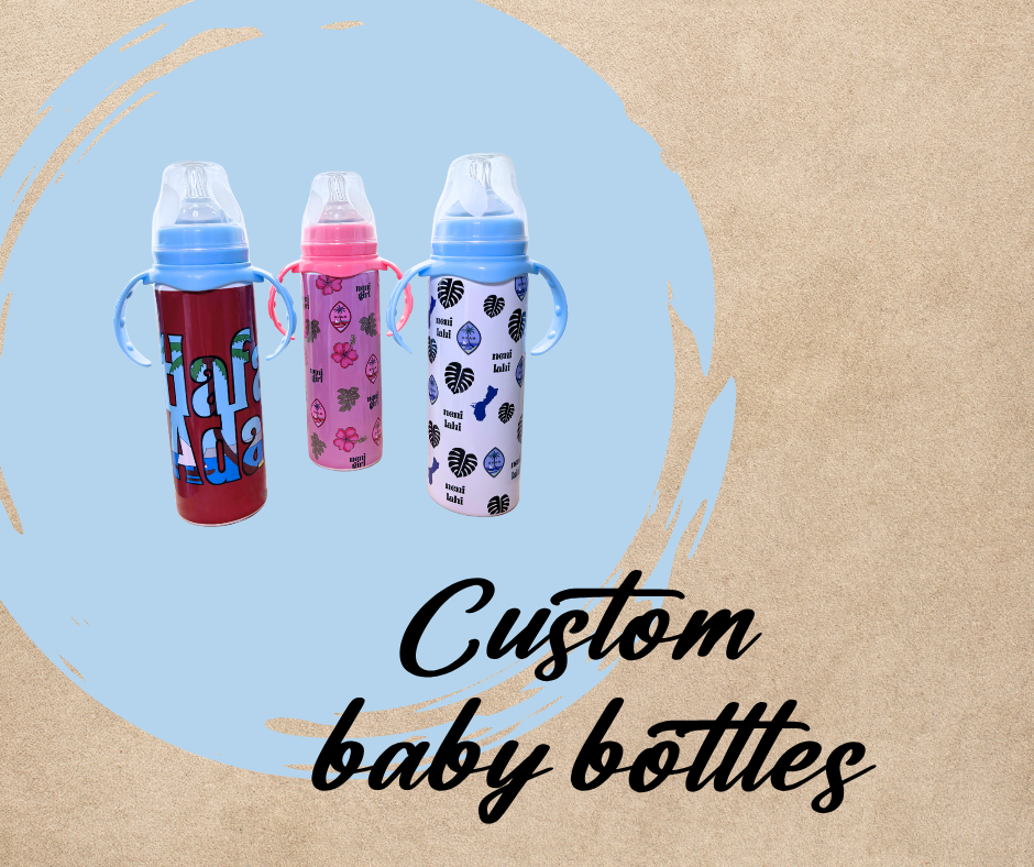 8oz Guam, Hafa Adai sublimation baby bottles