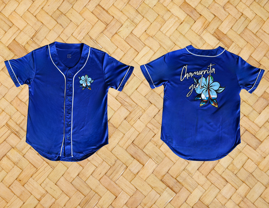 Chamorrita Girl - Kids Blue Baseball Jersey