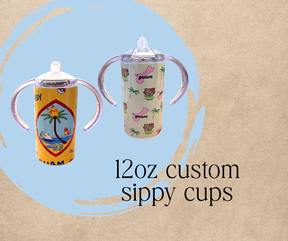 12oz Guam, Hello Kitty Island of Guam sublimation tippy cups